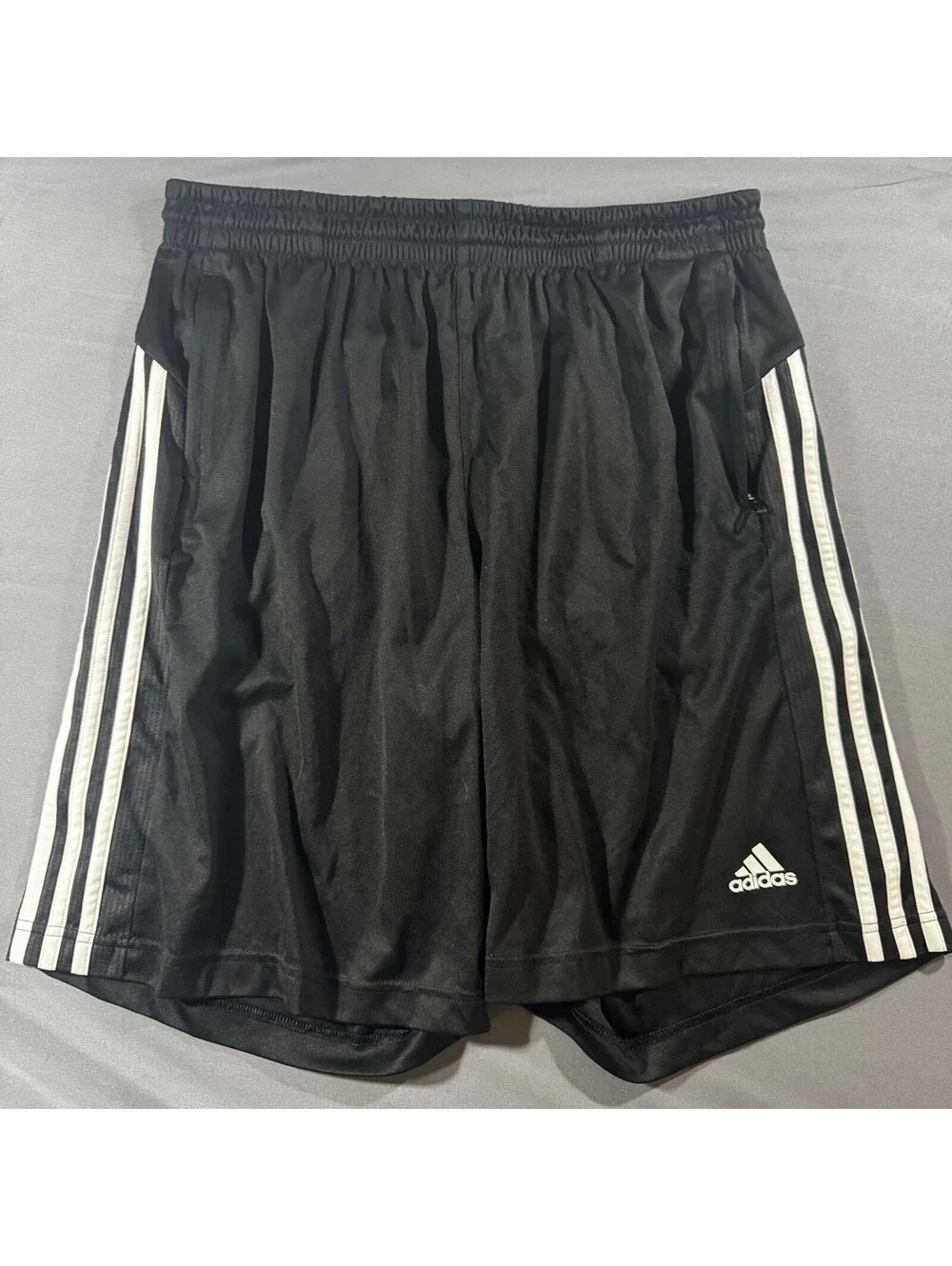 adidas Climalite Mens 3-Stripes Athletic Soccer Training Shorts Black Size XL